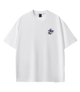 Azure Phoenix Embroidery T Shirt Cotton