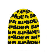 Sp5der Fuzzy Logo Skully Beanie Yellow/Black