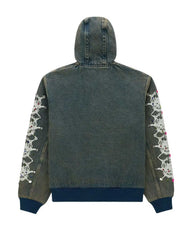 Sp5der Webstone Hooded Denim Work Jacket Indigo