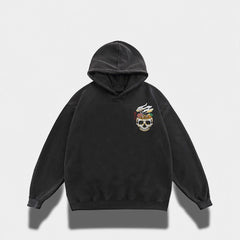Ramen Noodles Skeleton Oversized Washed Cotton Hoodie