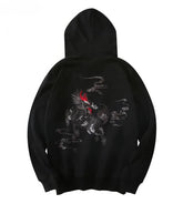 Dark Embroidery Mythical Dragon Hoodie, Unisex Cotton