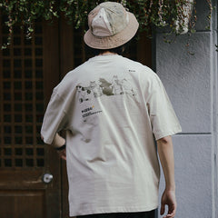 Retro Japanese Cat Bath T-Shirt