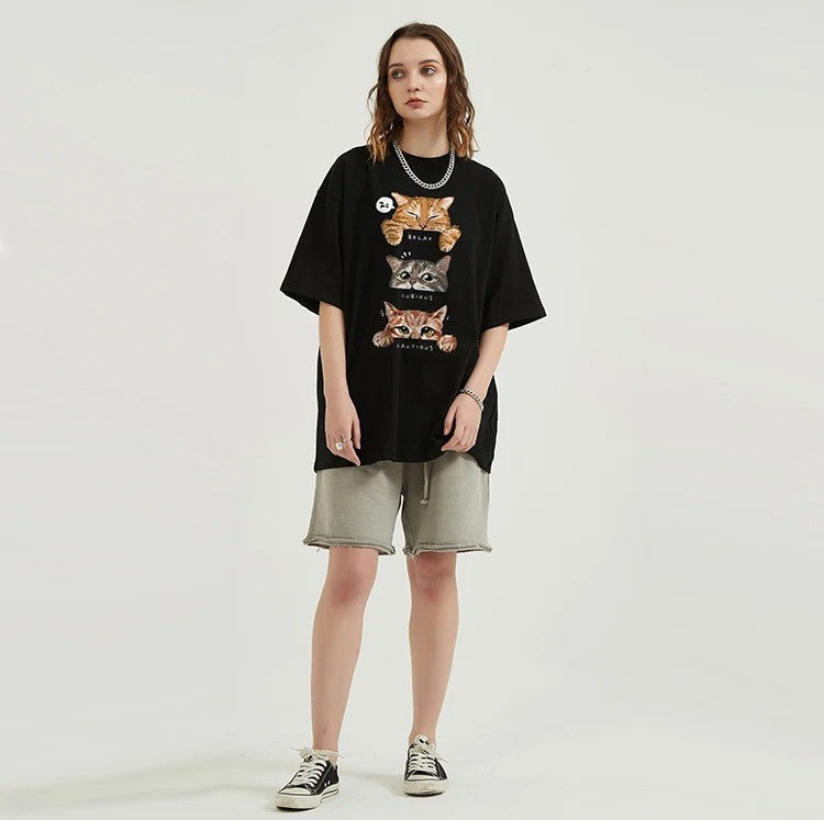 Cats Emotions T-Shirt Washed