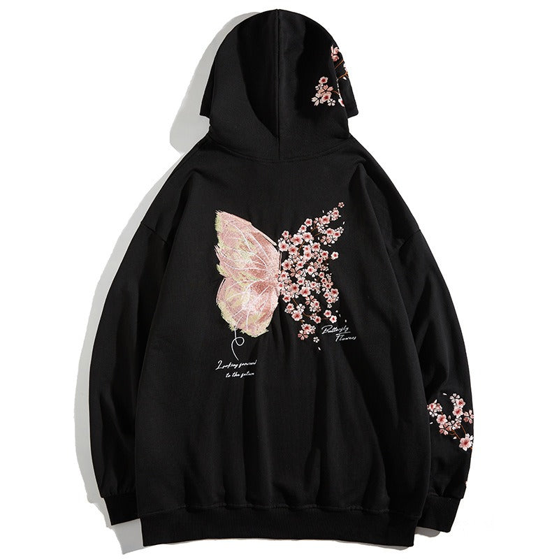 Embroidered Sakura Hoodie - Japanese Streetstyle