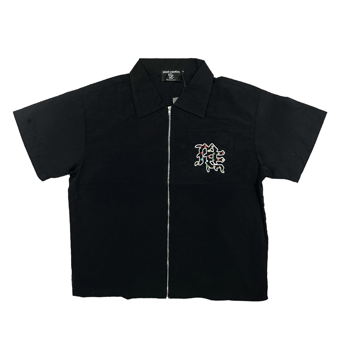 “ME” Rhinestone Zip Up Shirt