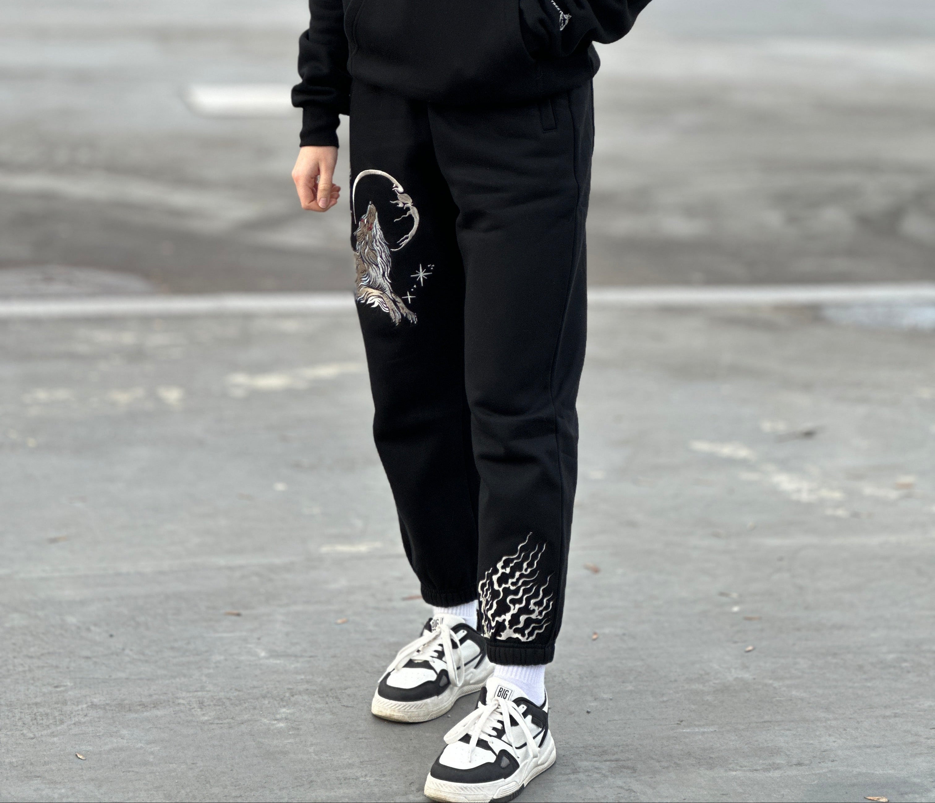Heavy Embroidery Japanese Kitsune Fox Hoodie 400GSM