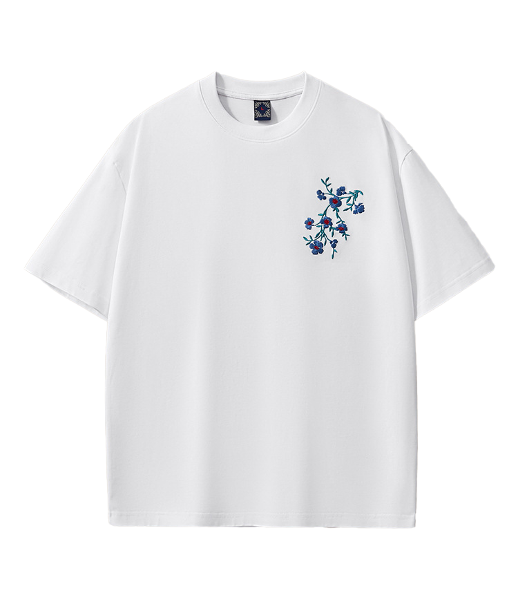 Efflorescent Phoenix Embroidery T Shirt Cotton