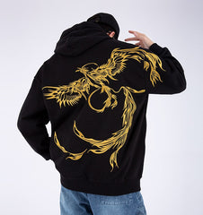 Golden Phoenix Embroidered Hoodie