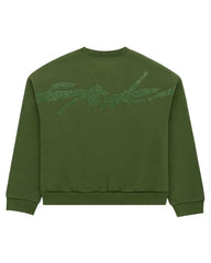 Sp5der Rhinestone TM Crewneck Xanadu Green