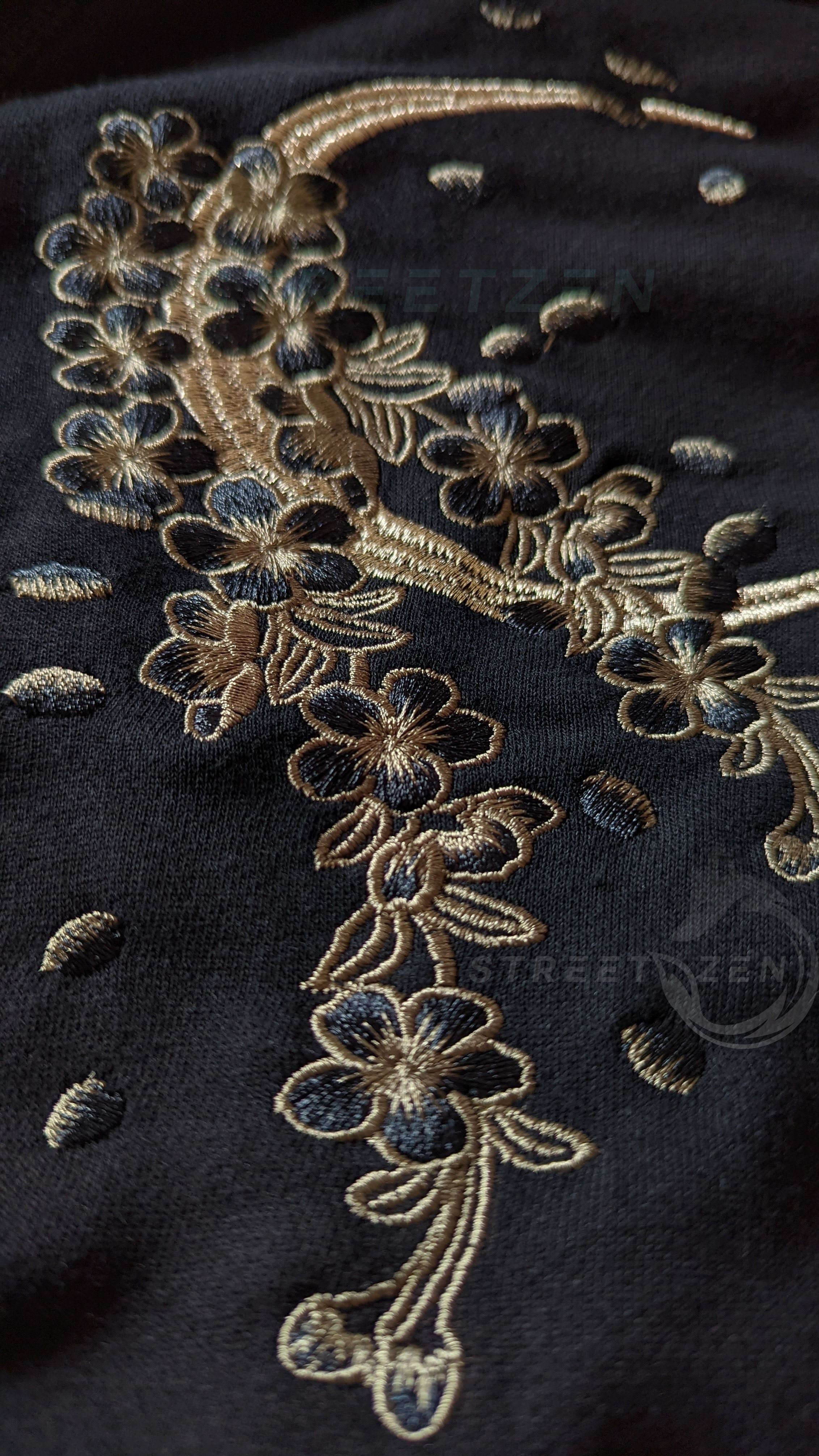 Nine Tailed Fox Kitsune Embroidered Hoodie, Yokosuka Pullover
